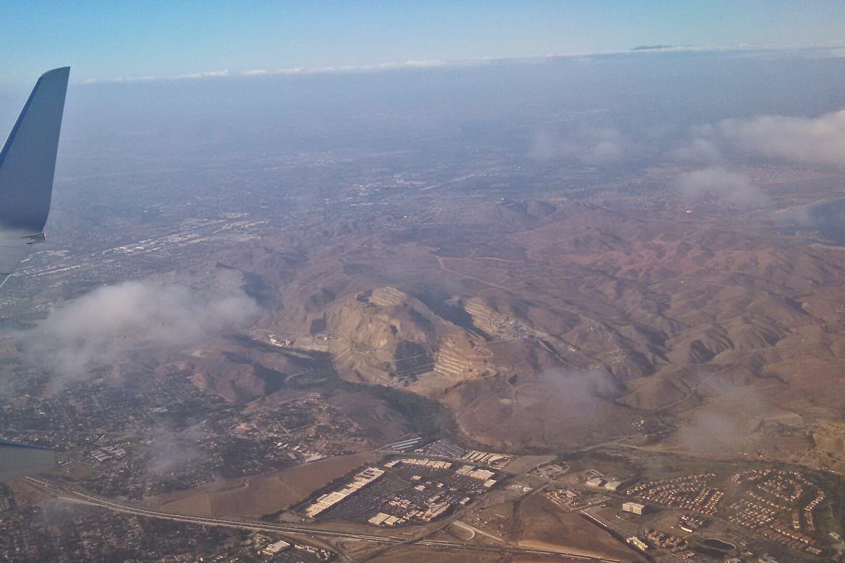 Quarries near Corona, California, seen from the air